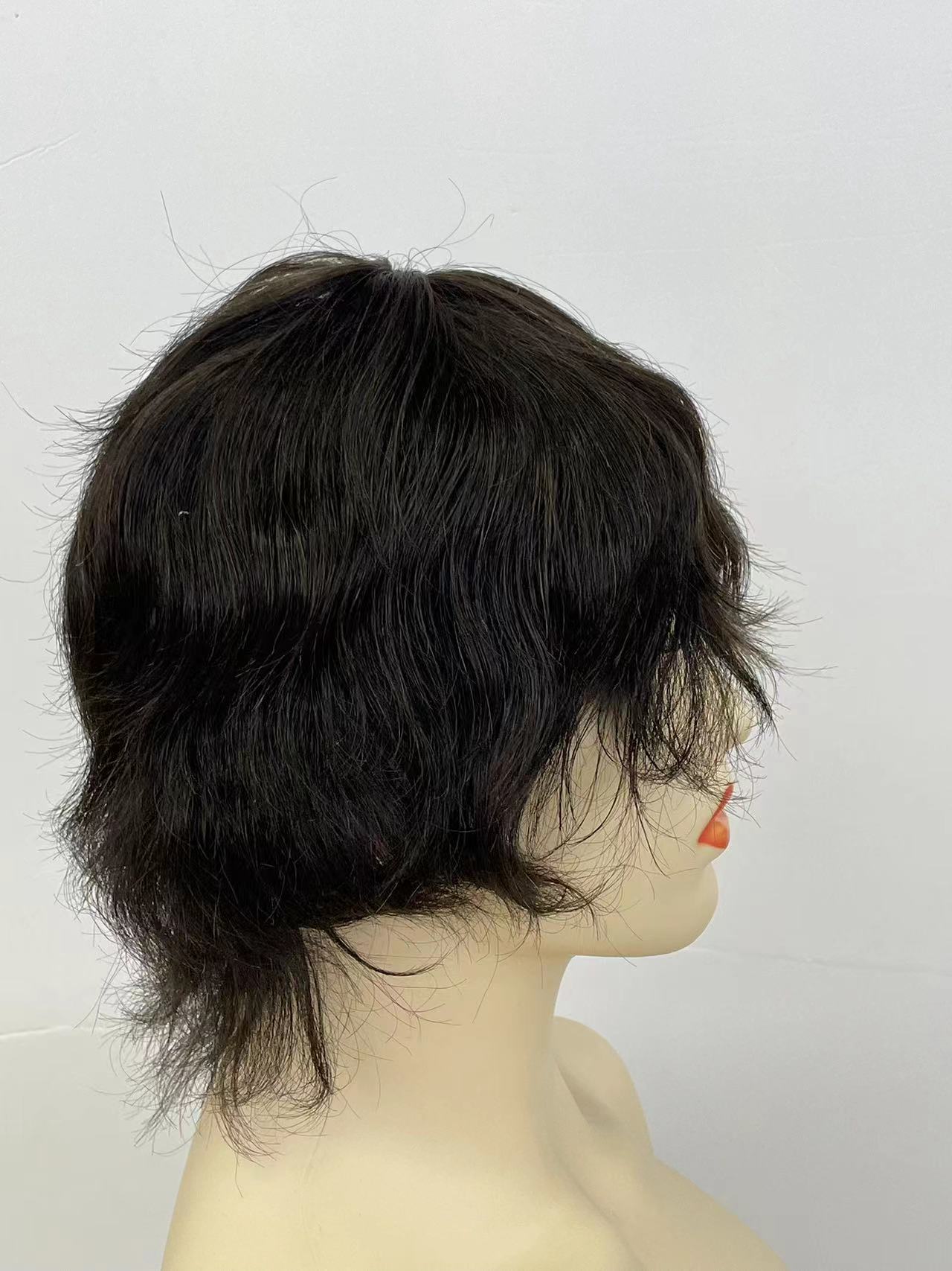 Aliexpress real Hair bestseller Fashionable women's wig short curly hair real hair wig blonde wig Specification image