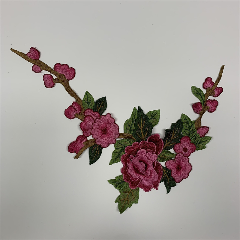 Tela de bordado soluble en agua patch floral ropa accesorios accesorios