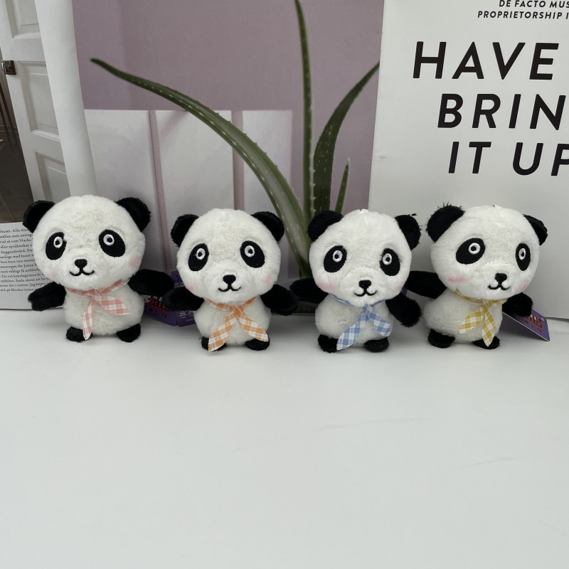 Panda small pendant creative national treasure red panda plush doll key chain couple bag hanging doll machine doll