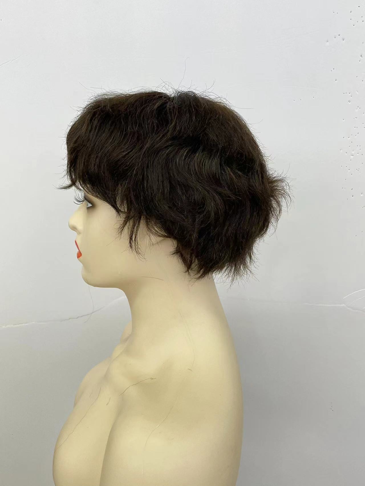 Cross-border European and American women's textured, slightly wavy, short, fluffy and natural hair wig, short hair wig for export hair wigs details Picture