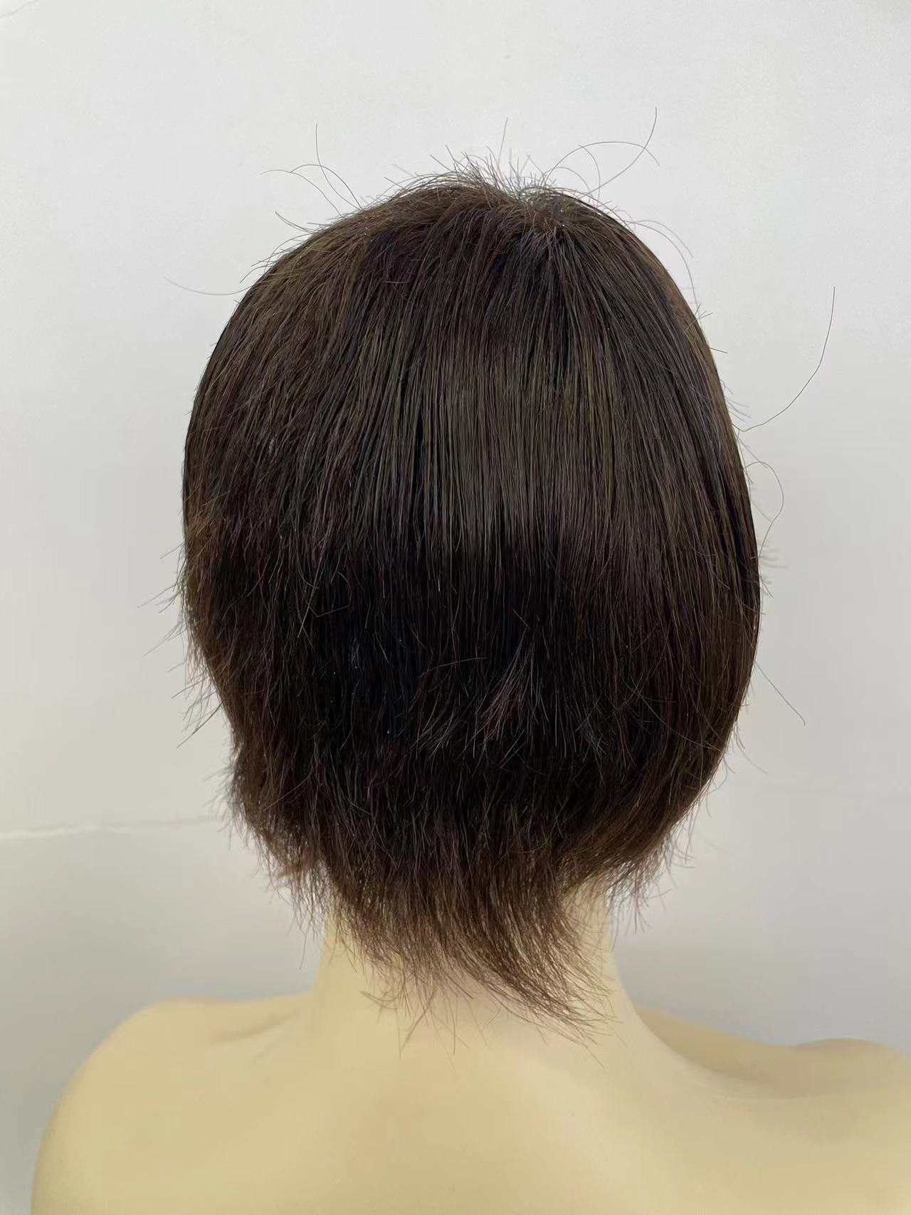 Aliexpress real hair: A popular European and American fashion wig for women, short curly hair, real hair wig hair wigs Specification image