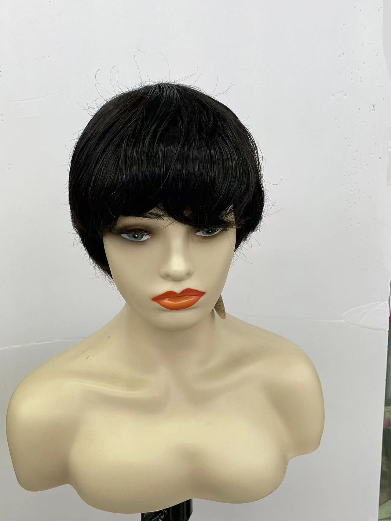 Aliexpress's best-selling European and American fashion women's wig, short curly hair real person hair wig blonde wig