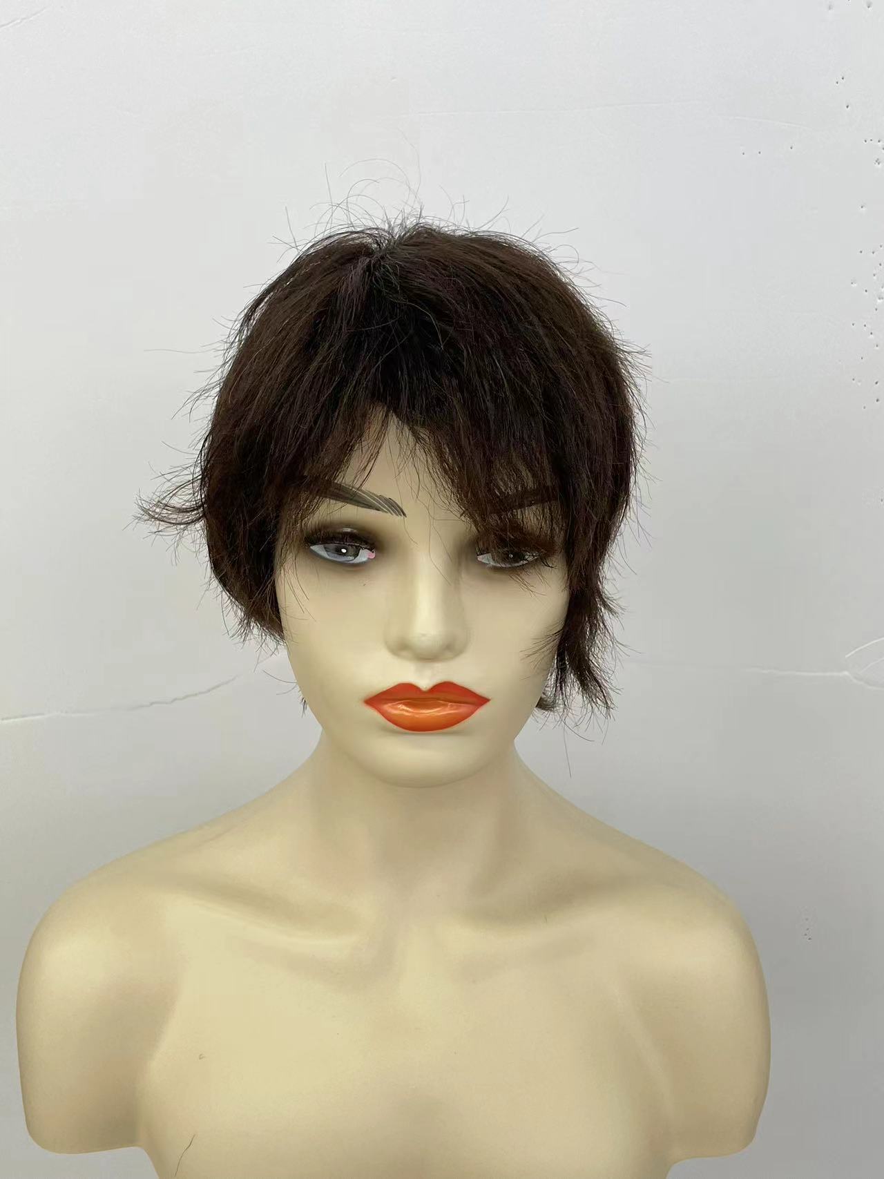 Aliexpress real hair: A popular European and American fashion wig for women, short curly hair, real hair wig hair wigs