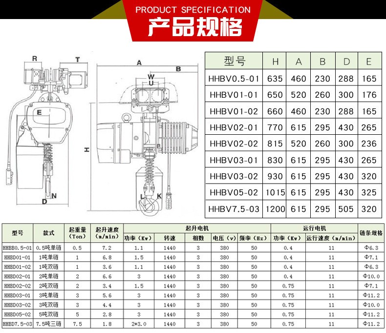 固定式环链电动葫芦起重吊葫芦HHBB鬼头葫芦详情4