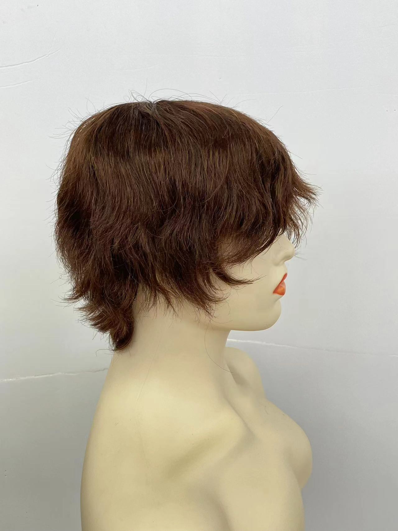 Aliexpress wigs: A popular fashion wig for women in Europe and America, featuring short curly hair and real human hair wigs Specification image