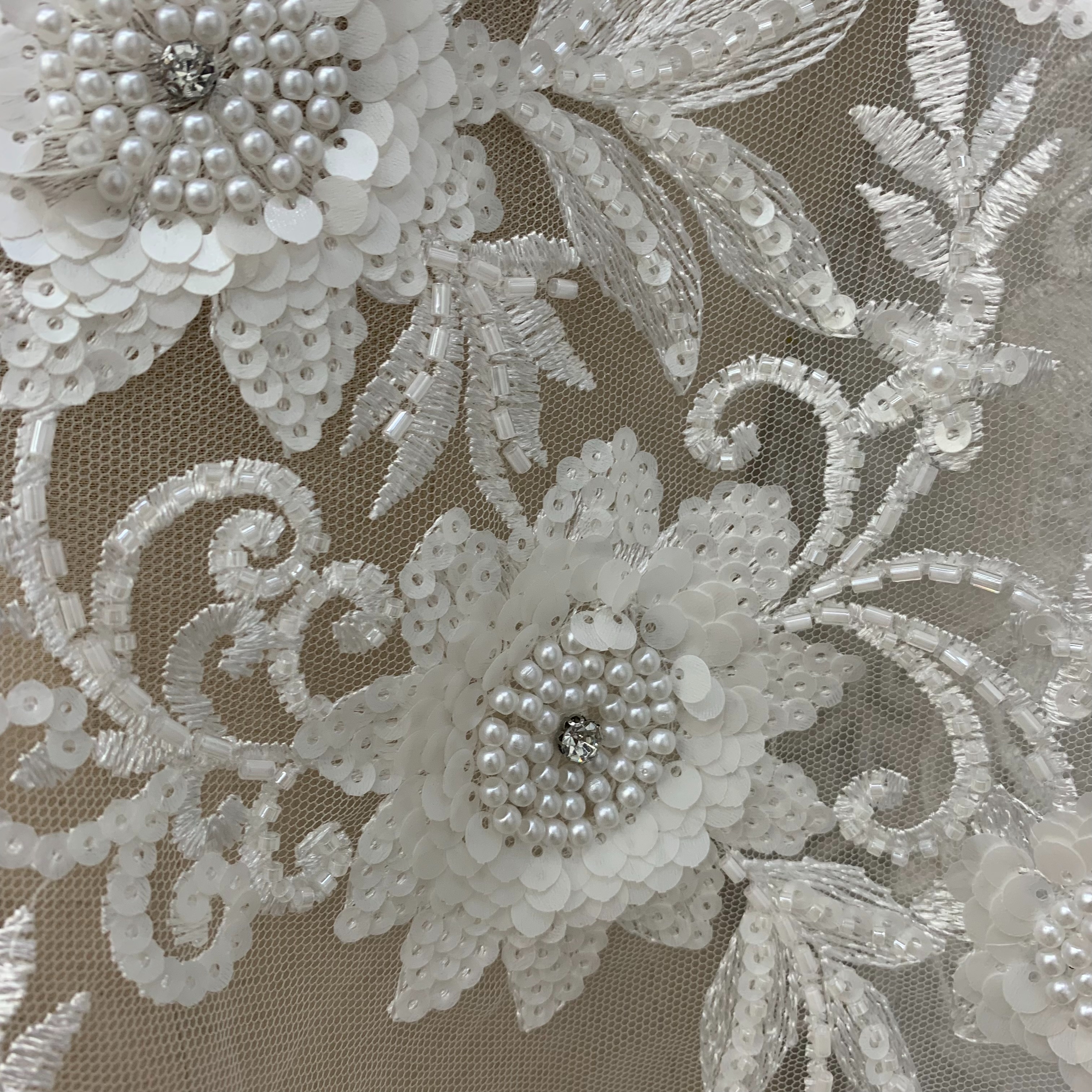 Embroidered lace, beaded, barcode, wedding dress and evening gown accessories pic 2