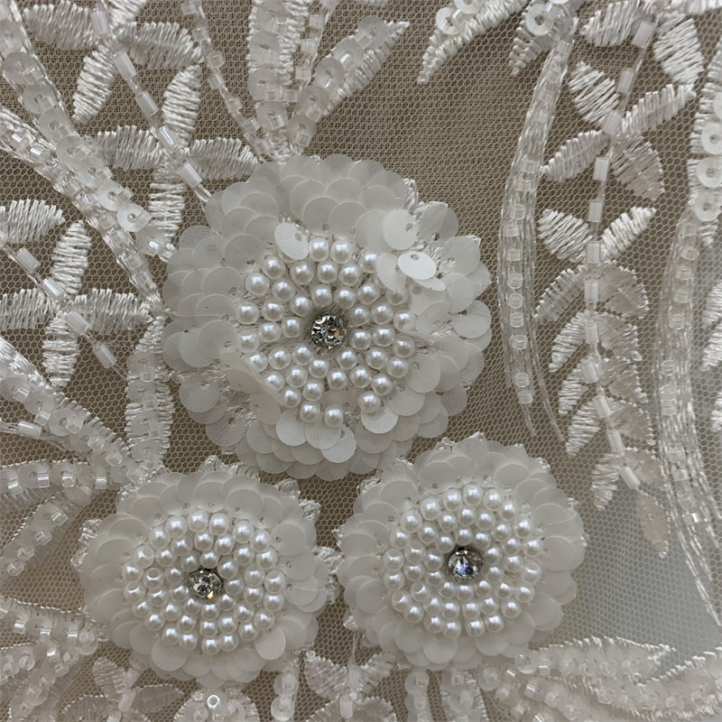 Embroidery, beading, sequins, mesh, barcodes, wedding dress and evening gown accessories Specification image