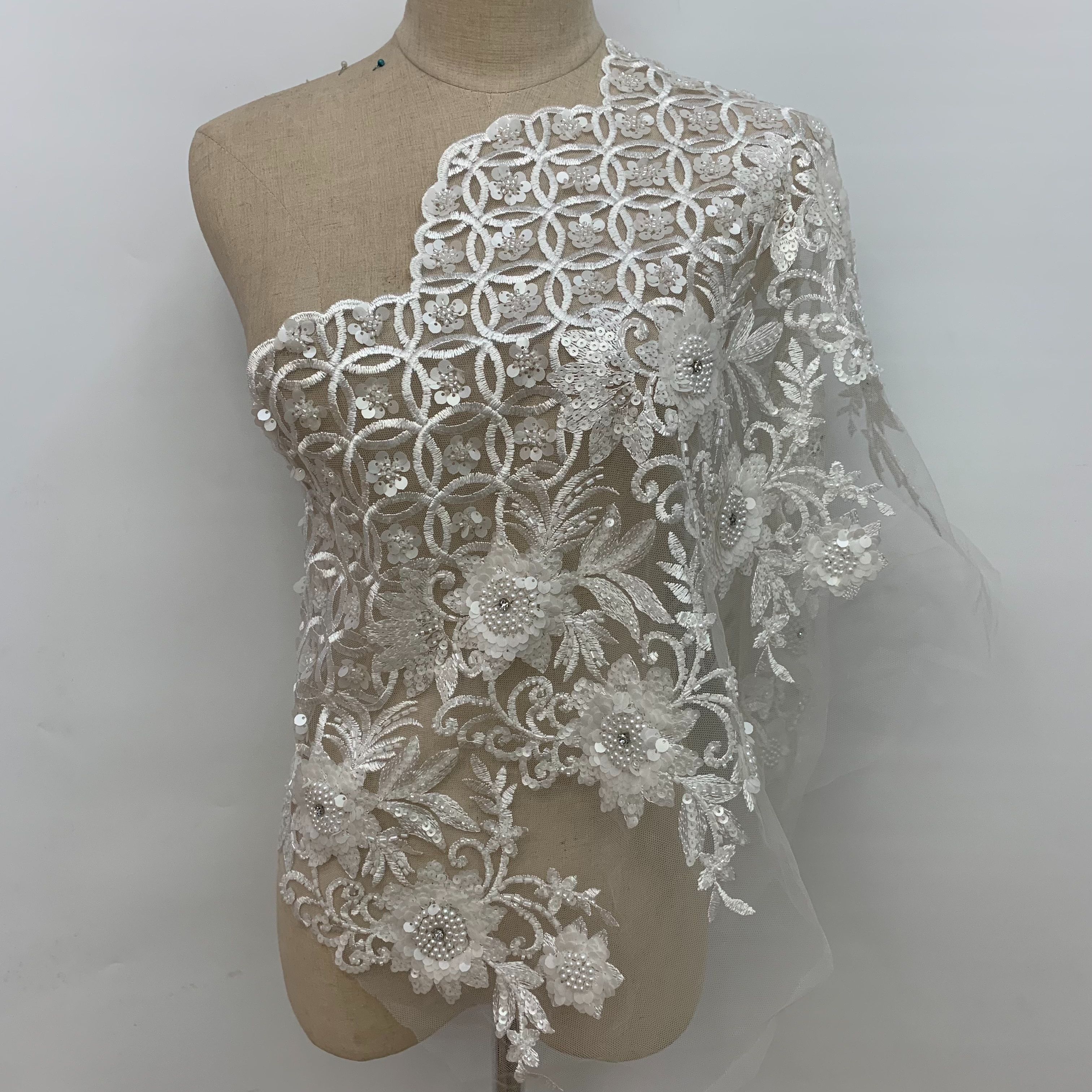 Embroidered lace, beaded, barcode, wedding dress and evening gown accessories pic 1