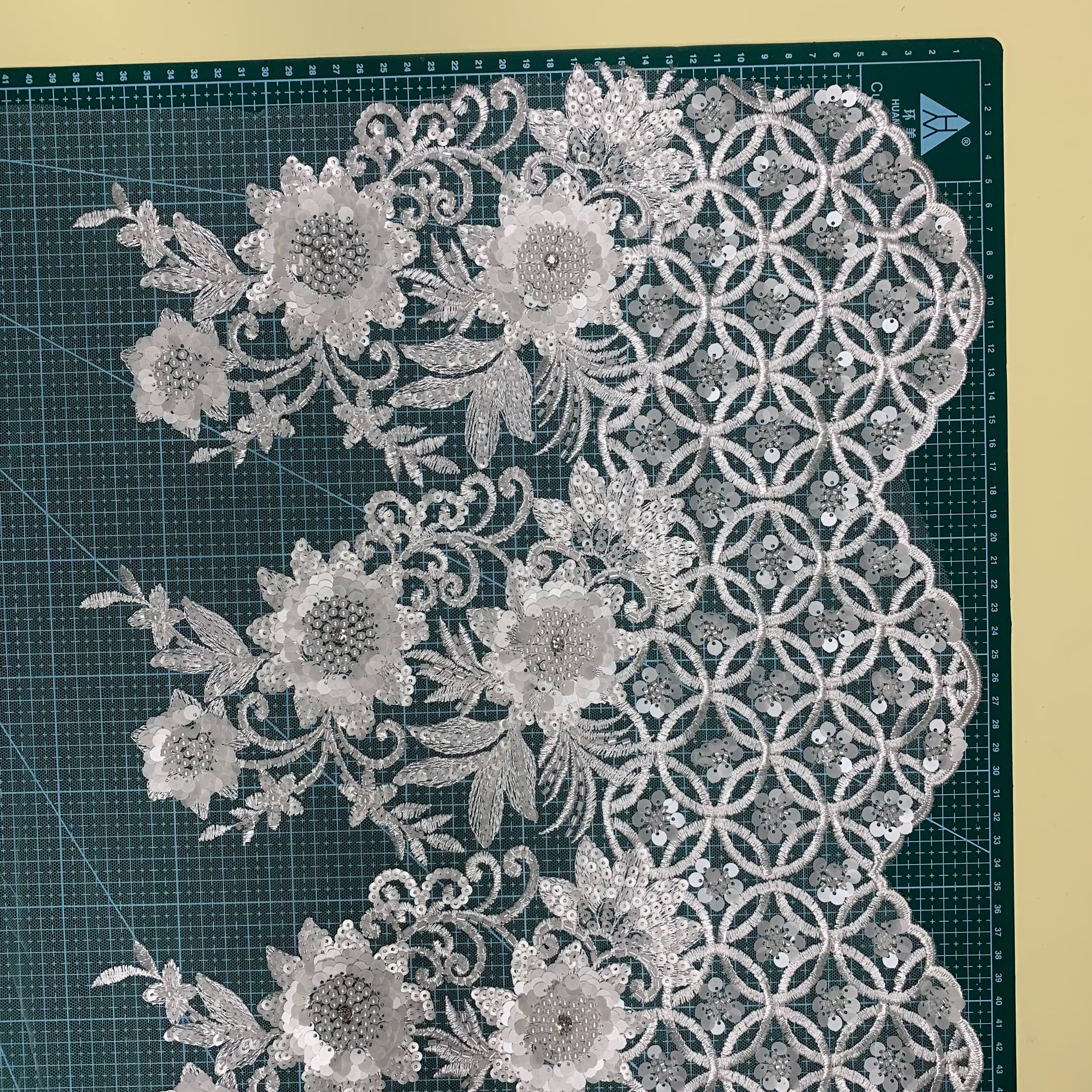 Embroidered lace, beaded, barcode, wedding dress and evening gown accessories pic 6