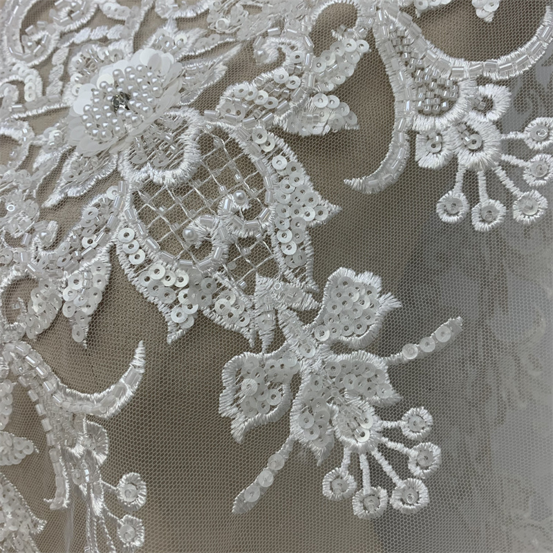 Embroidered lace, beaded sequins, barcodes, wedding dress and evening gown accessories Specification image