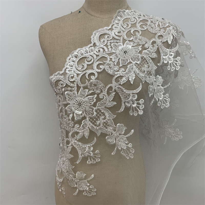 Embroidered lace, beaded sequins, barcodes, wedding dress and evening gown accessories