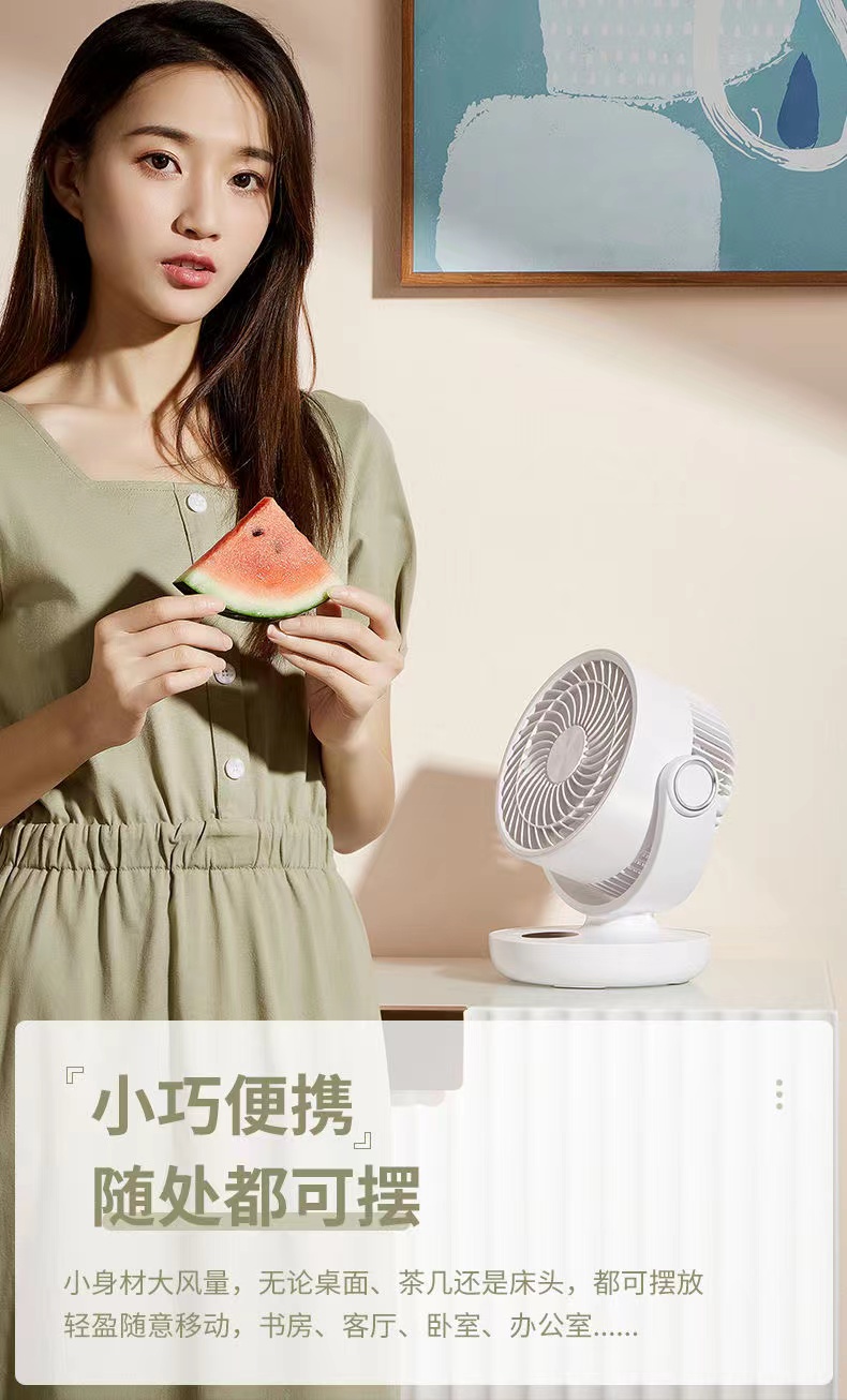 空气循环风扇静音充电大风力摇头办公室桌面无线家用风扇小型风大详情16