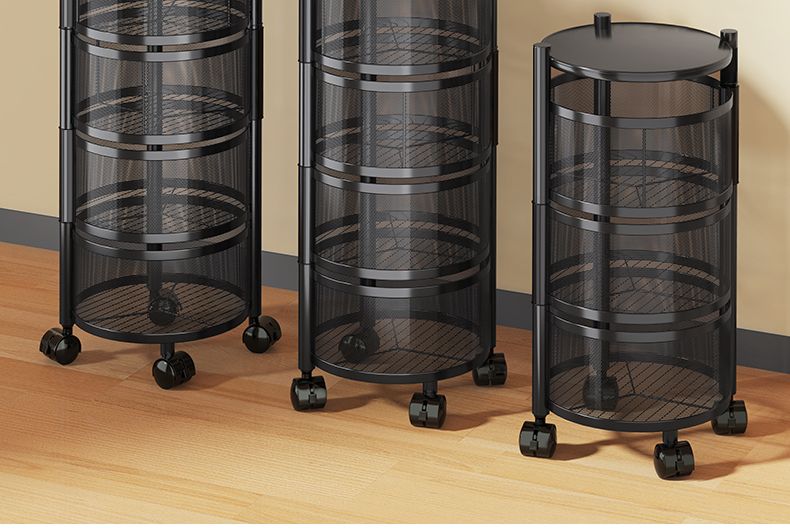 旋转式置物架厨房用品转角架落地多层多功能360度水果蔬菜收纳架详情图5