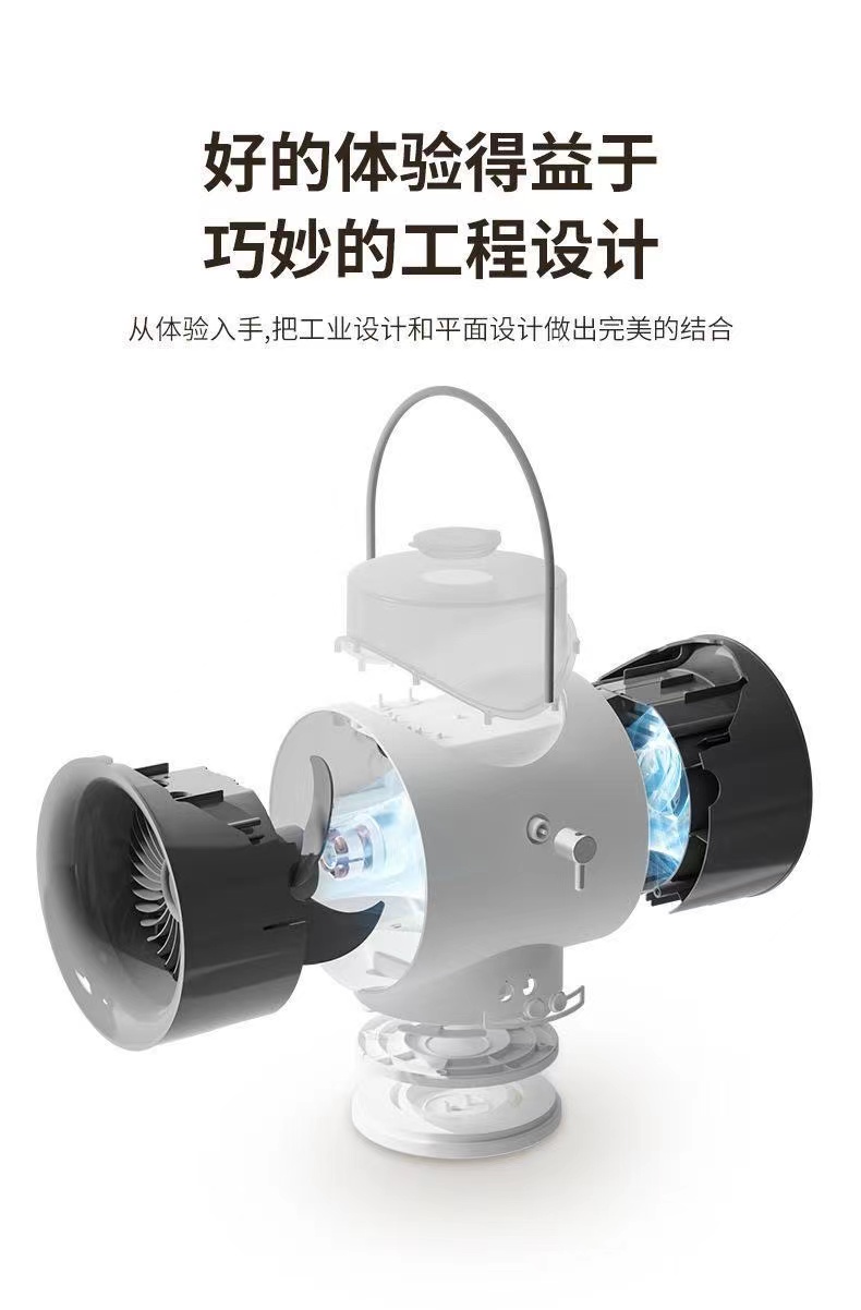 新款旋风加湿器风扇家用自动摇头便携式手提喷雾空调扇桌面冷风机详情12