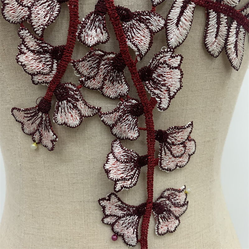 Garment Accessories Embroidery Lace Applique Floral Patch Wedding Dress Garment Accessories Specification drawing