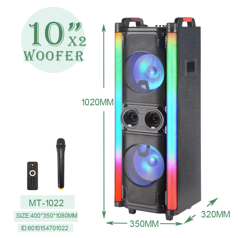 MT-1022 Dual 10-inch series portable speaker Bluetooth wireless speaker radio wireless microphone thumbnail