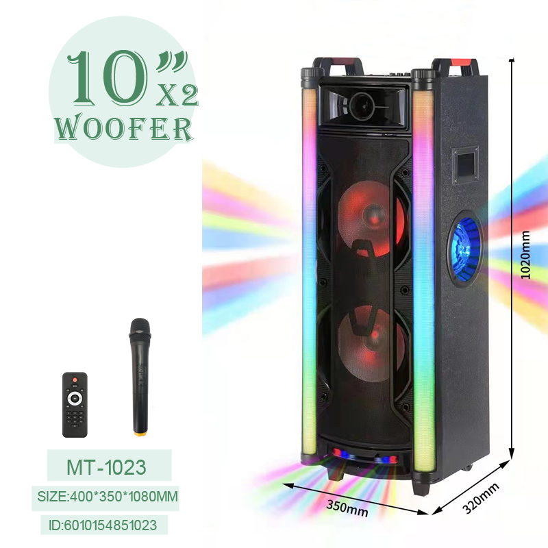 MT-1023 Twin 10 "series portable speaker Bluetooth wireless audio radio Wireless mic thumbnail