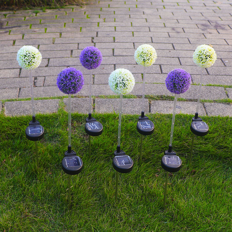 Led light-emitting pole, scallion flower lamp, outdoor villa courtyard decoration, lawn lamp, solar scallion flower ball Specification image