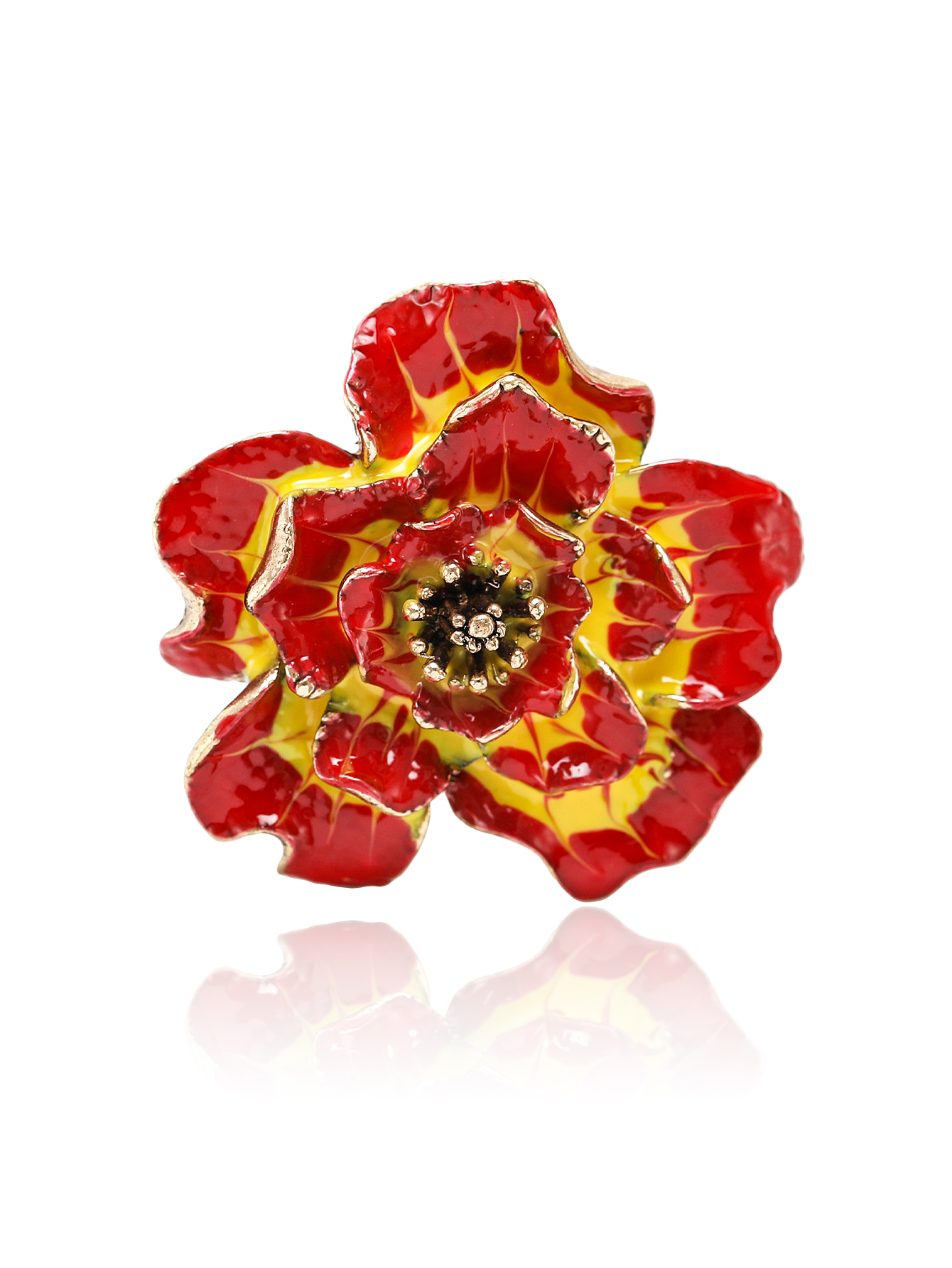 Factory direct sales of creative and light luxury new best-selling retro oil-drip rose stainless steel brooches, anti-glare brooches, light luxury creative and retro brooches, simple and fashionable accessory pins Item Picture