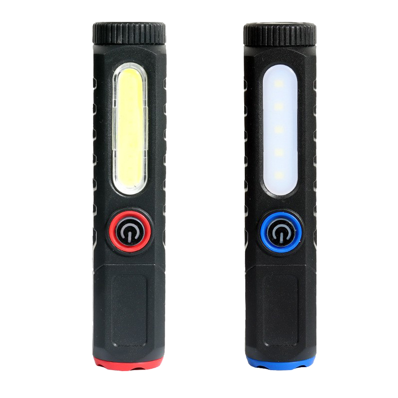 HS82205 plastic flashlight, side-lit COB flashlight, USB charging household flashlight, magnetic work light, illumination flashlight, portable high-intensity flashlight