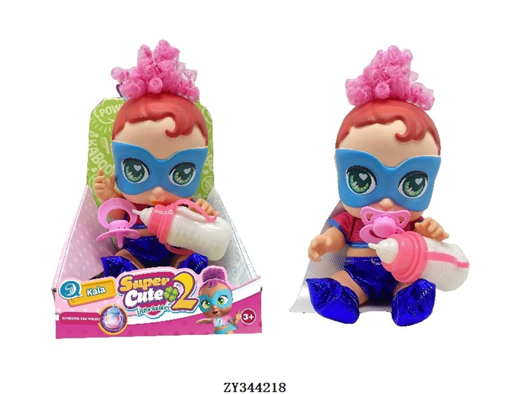 高档14寸搪胶带七彩灯光音乐fangeek super cute超级英雄可爱宝宝、DC宝宝带吸水喷水功能带奶瓶奶嘴详情1