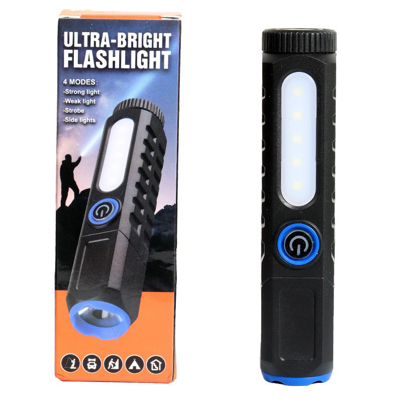 HS82205 plastic flashlight, side-lit COB flashlight, USB charging household flashlight, magnetic work light, illumination flashlight, portable high-intensity flashlight pic 17