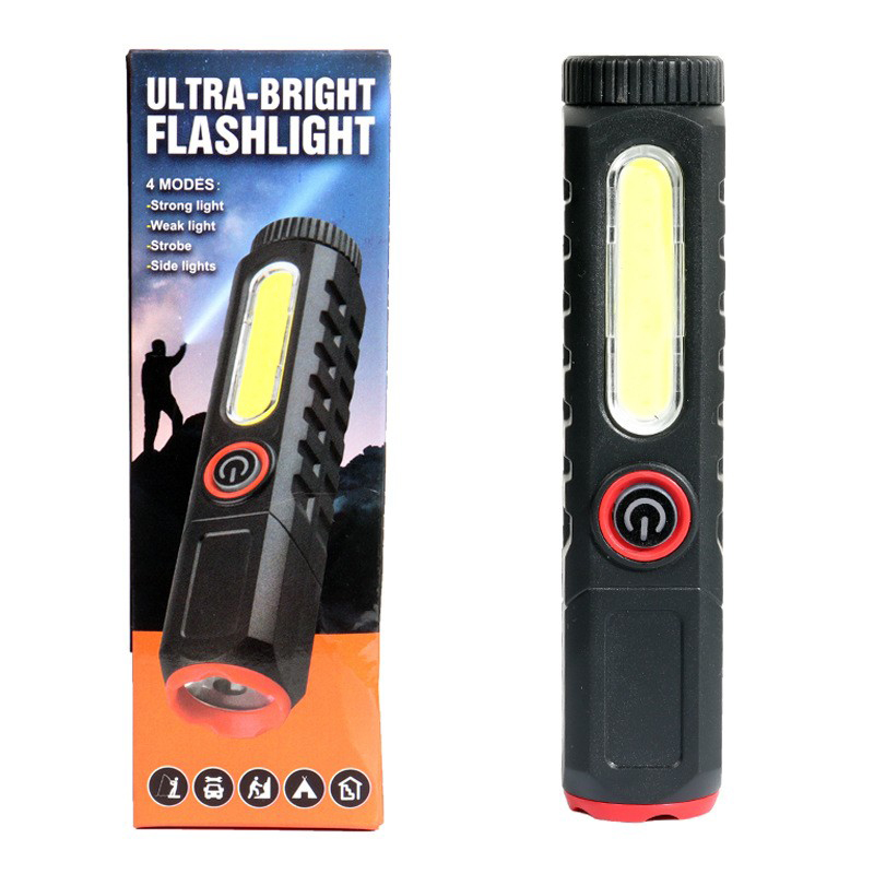 HS82205 plastic flashlight, side-lit COB flashlight, USB charging household flashlight, magnetic work light, illumination flashlight, portable high-intensity flashlight pic 18
