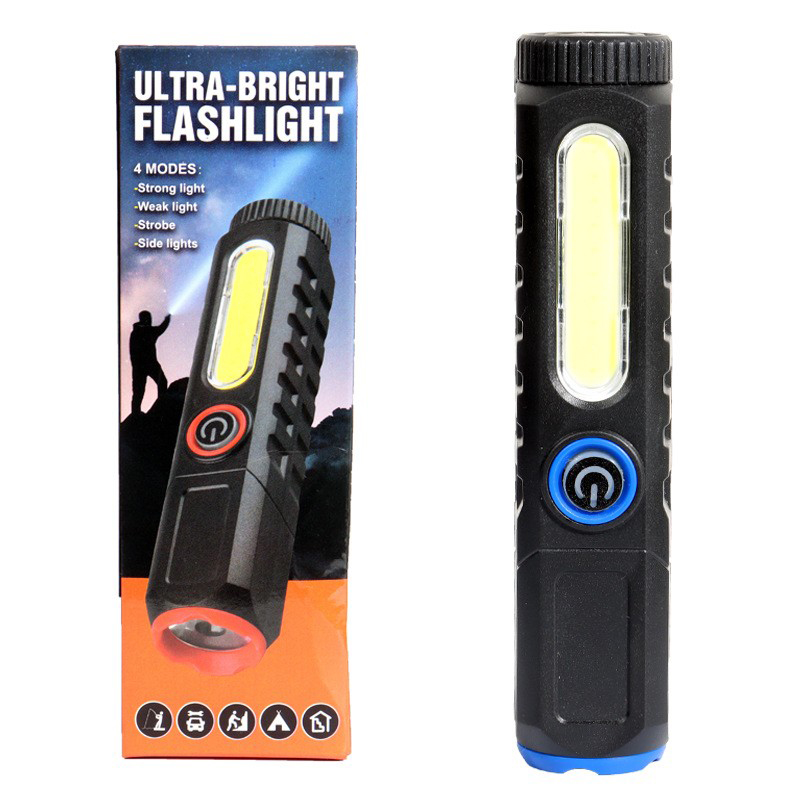 HS82205 plastic flashlight, side-lit COB flashlight, USB charging household flashlight, magnetic work light, illumination flashlight, portable high-intensity flashlight pic 16