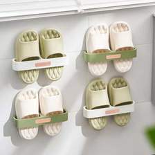 多功能拖鞋收纳架浴室挂壁收纳架免钉挂式置物架鞋架实用轻便美观