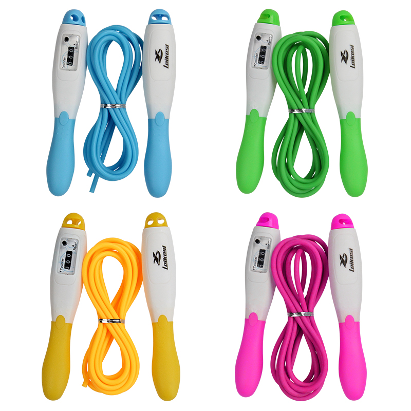 Leikesi 2.8M Frosted Rubber Skipping Rope Two Colors Adjustable Mechanical Counting Fitness Jumping Rope