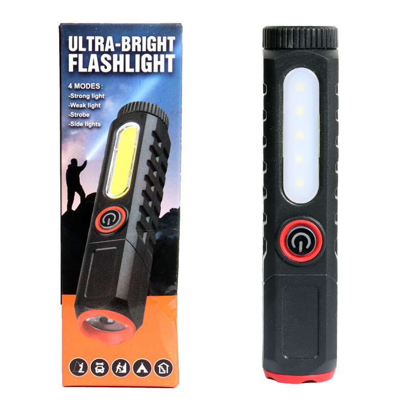 HS82205 plastic flashlight, side-lit COB flashlight, USB charging household flashlight, magnetic work light, illumination flashlight, portable high-intensity flashlight pic 19