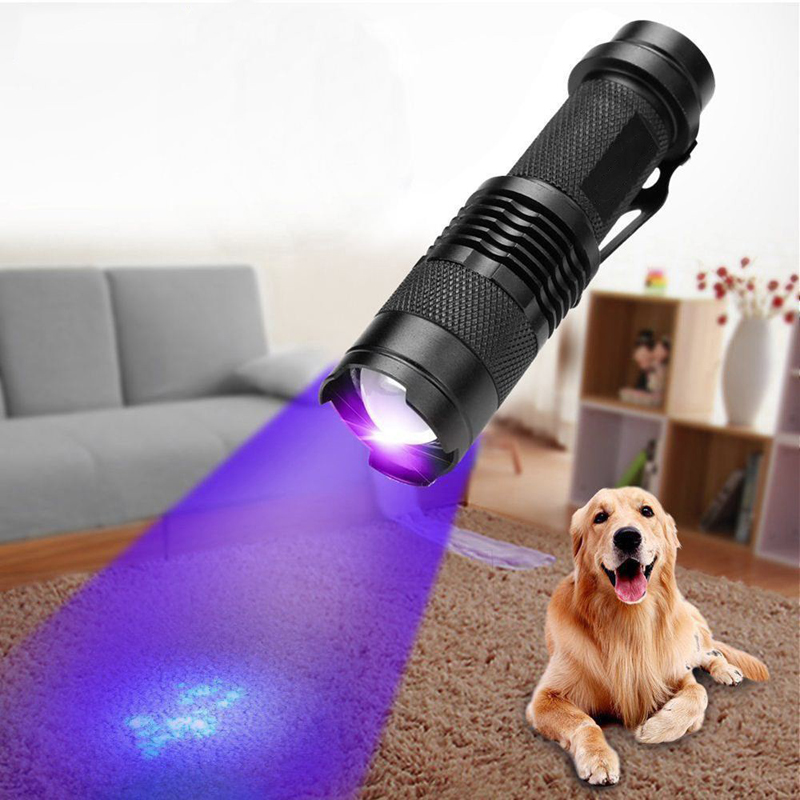 SK68 Ultraviolet flashlight Fluorescent agent detection pen UV365nm ultraviolet mini flashlight 395 Cosmetic mask banknote Detection lamp Telescopic flashlight Specification image