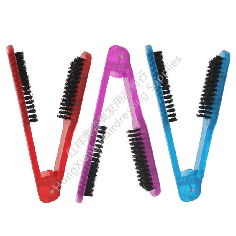 Manufacturer direct transparent V straightening splint comb bristle hair styling smooth comb high temperature resistant crystal straightening comb