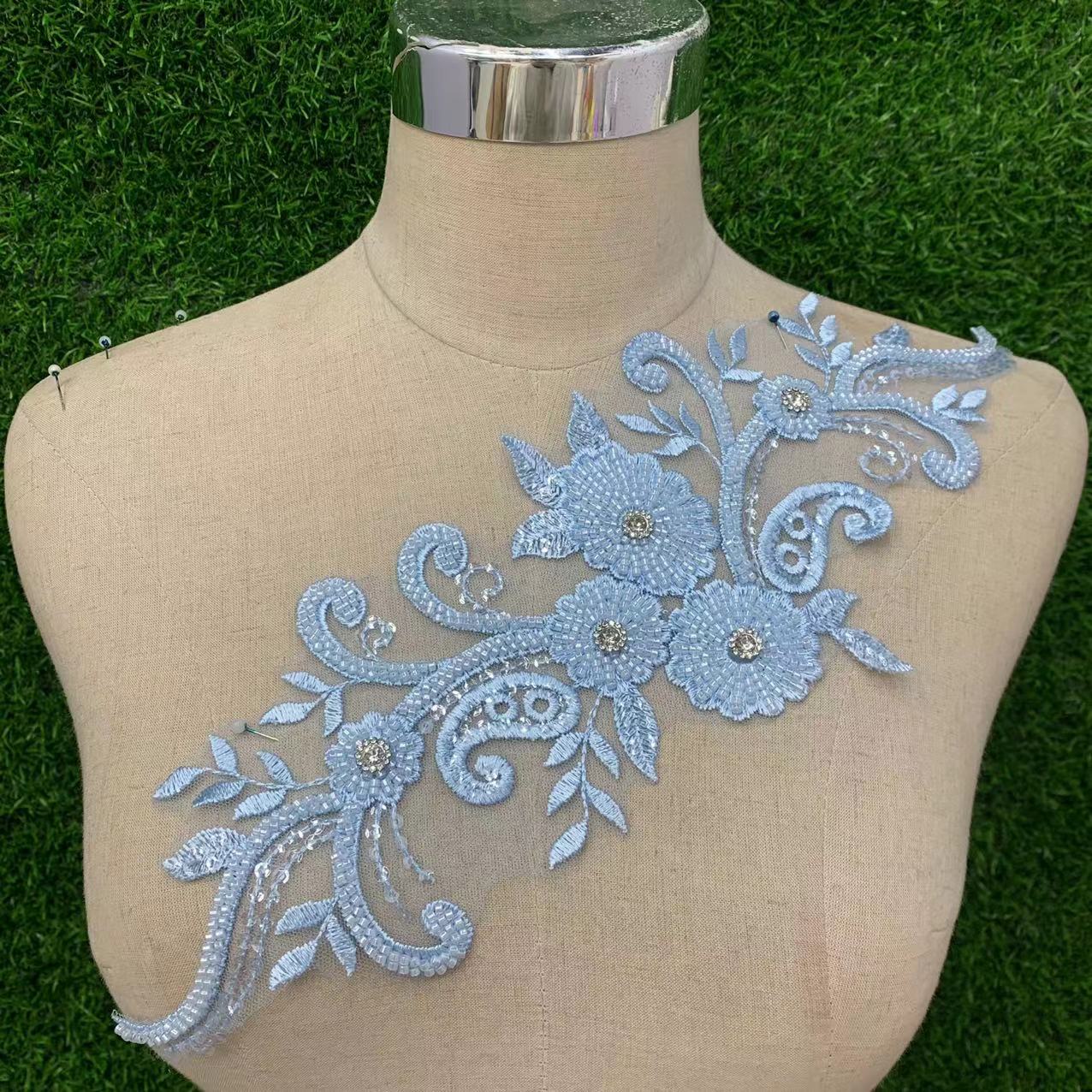 Three-dimensional floral light luxury clothing, collar flowers, corsages, accessories, flower embroidery, applique, matching flowers, live-streaming clothes, lace details Picture