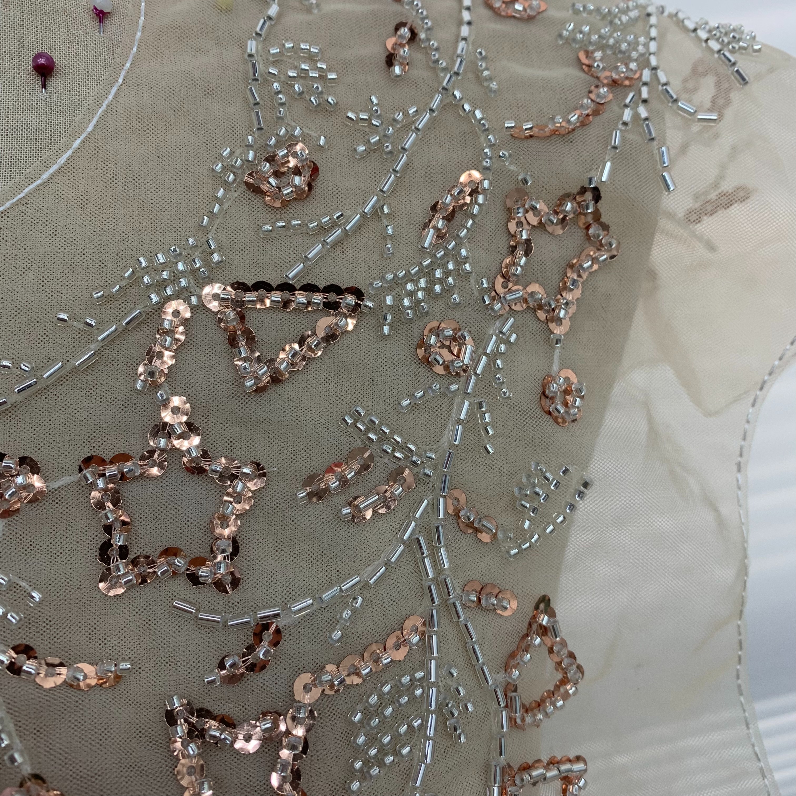 Sequined beaded chiffon false collar clothing accessories details Picture