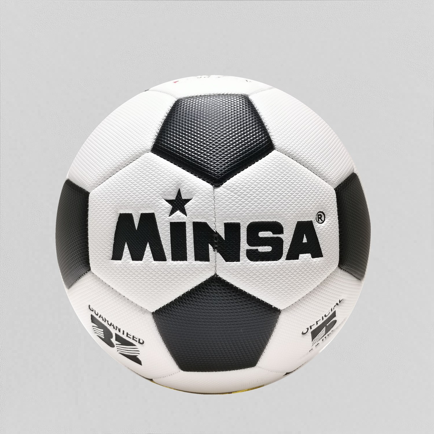 Yiwu Football Factory Wholesale Minsa Standard 3/4/5 Tpe Machine Sewing Classic Black And White Block Football Adult School Students Training Match Football Wholesale Can Be Customized Logo Specification drawing