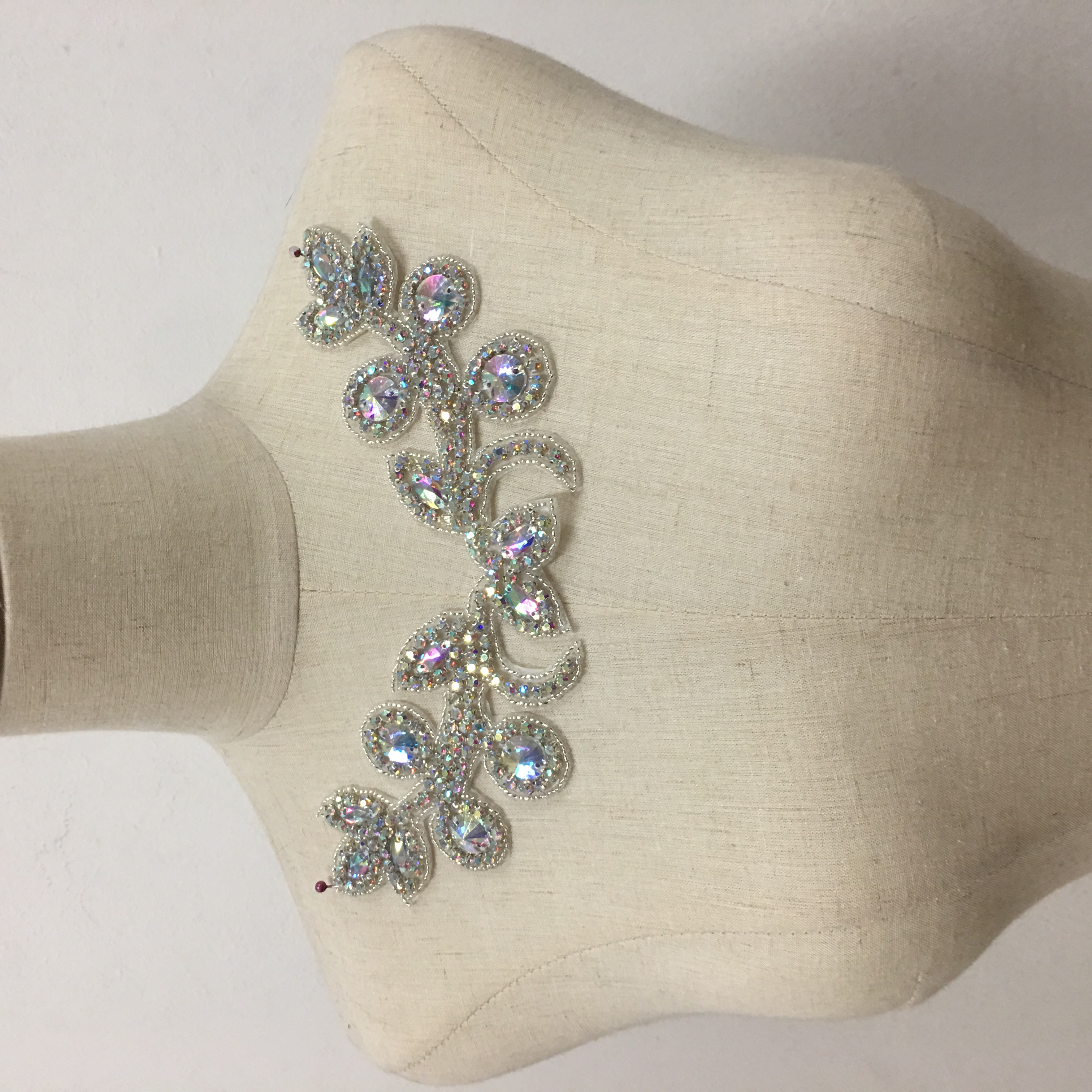 European and American seven-color wheat ear diamond waist belt, hand-sewn beaded evening dress belt accessory details Picture