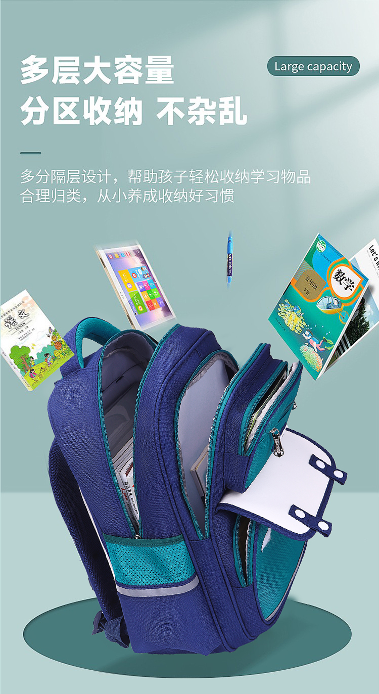 2023英伦风学生书包1-6年级大容量轻便双肩包LZJ-4276详情9
