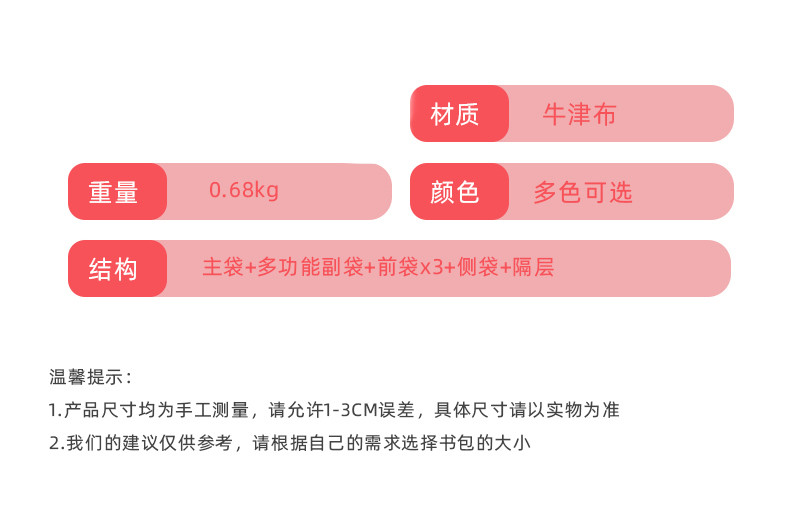 2023新款渐变学生书包减负双肩背包LZJ-4270详情8