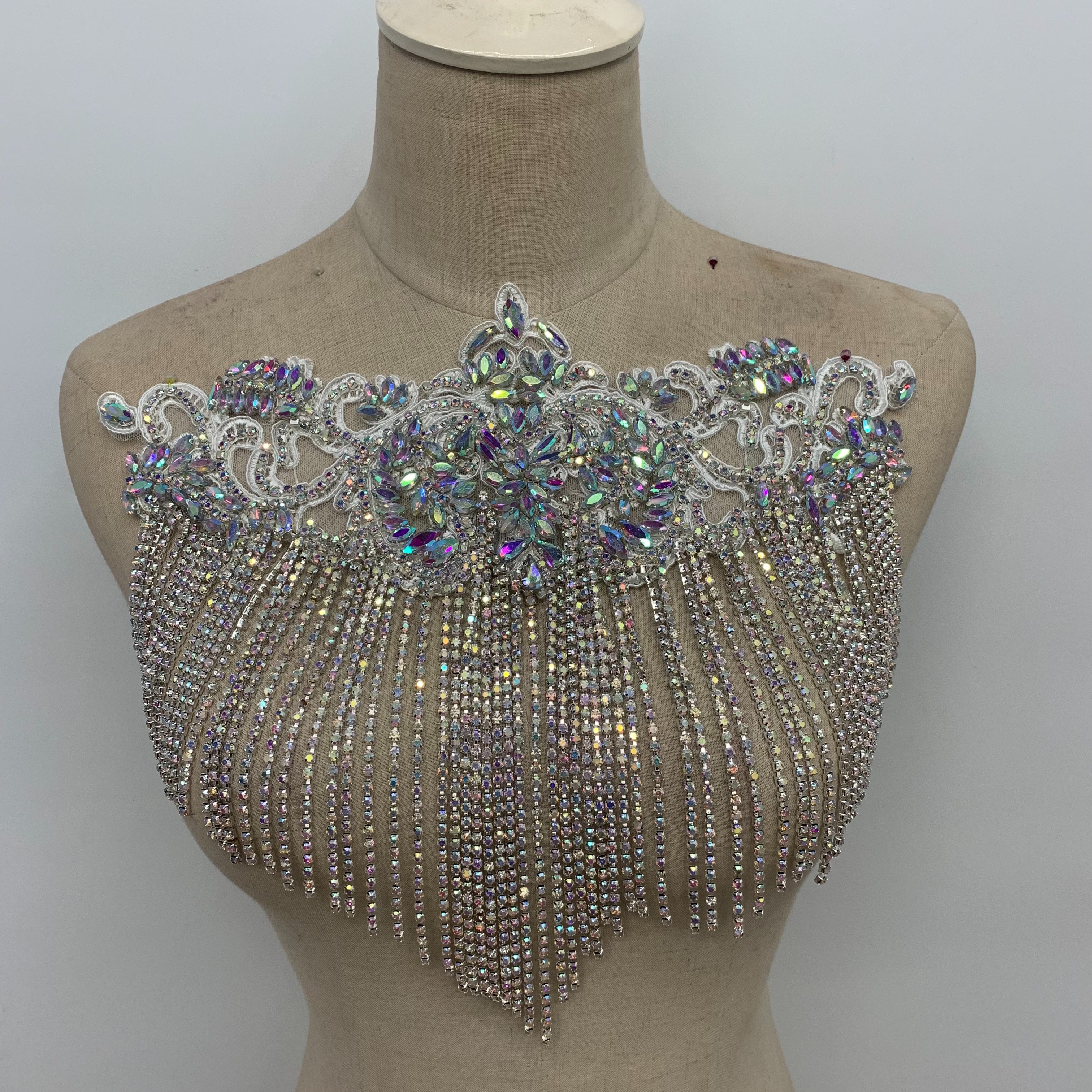 Diamantes de cristal flores borlas brocas cuentas bordados strass vestidos vestidos de novia vestidos accesorios Specification image