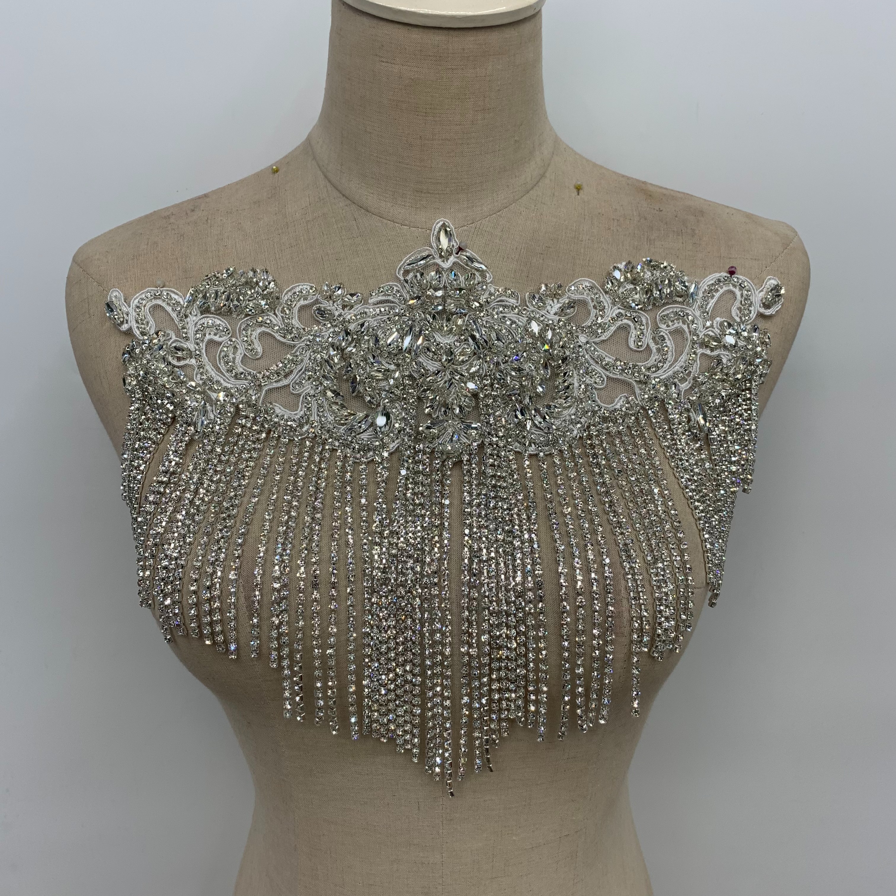 Diamantes de cristal flores borlas brocas cuentas bordados strass vestidos vestidos de novia vestidos accesorios