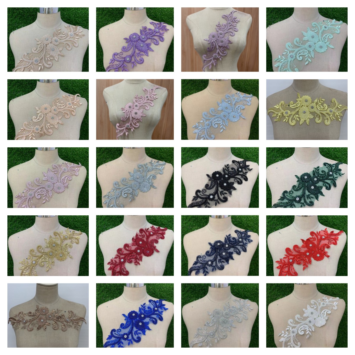 Three-dimensional floral light luxury clothing, collar flowers, corsages, accessories, flower embroidery, applique, matching flowers, live-streaming clothes, lace