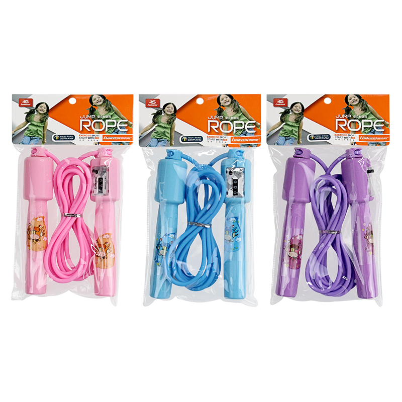 Leikesi LX-745 Child Skipping Rope Length Adjustable Fitness Jump Rope Colorful Cartoon Plastic Handles