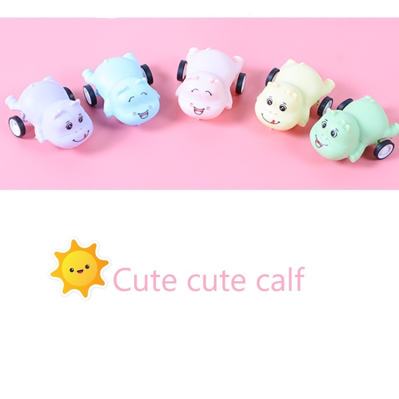 Children's mini cute animal calf expression, rebound car gift, fun giveaway, toy manufacturer wholesale details Picture