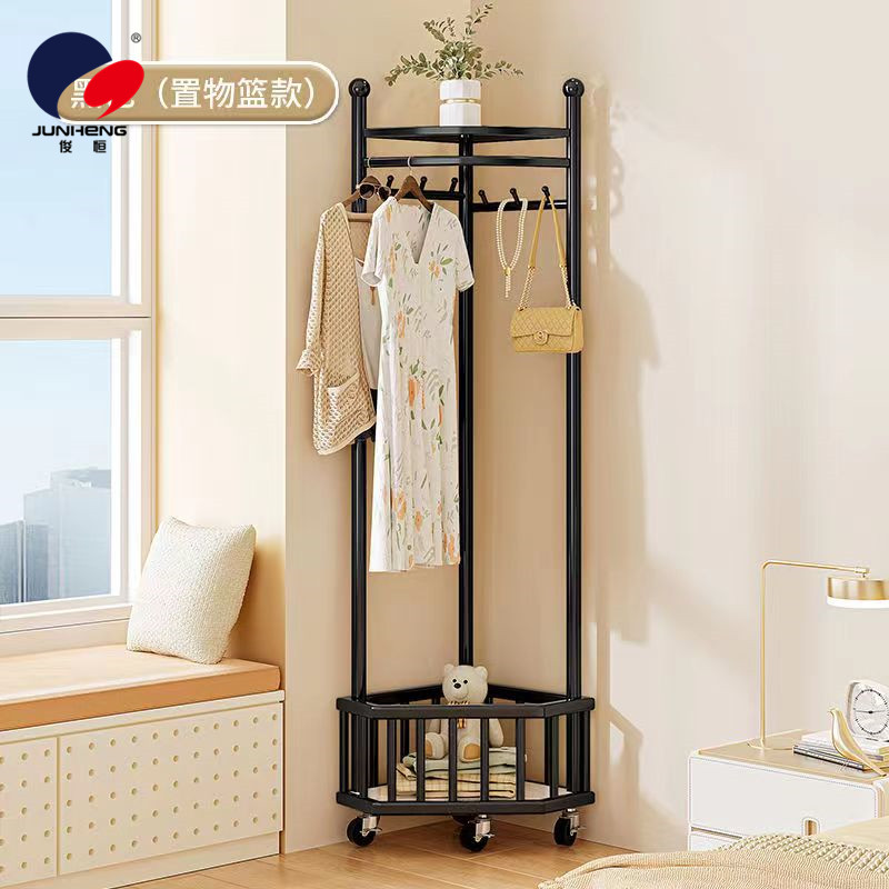 Coat rack, floor-standing, corner hangers in the bedroom, household hangers, simple indoor clothes drying rack in the living room, balcony details Picture