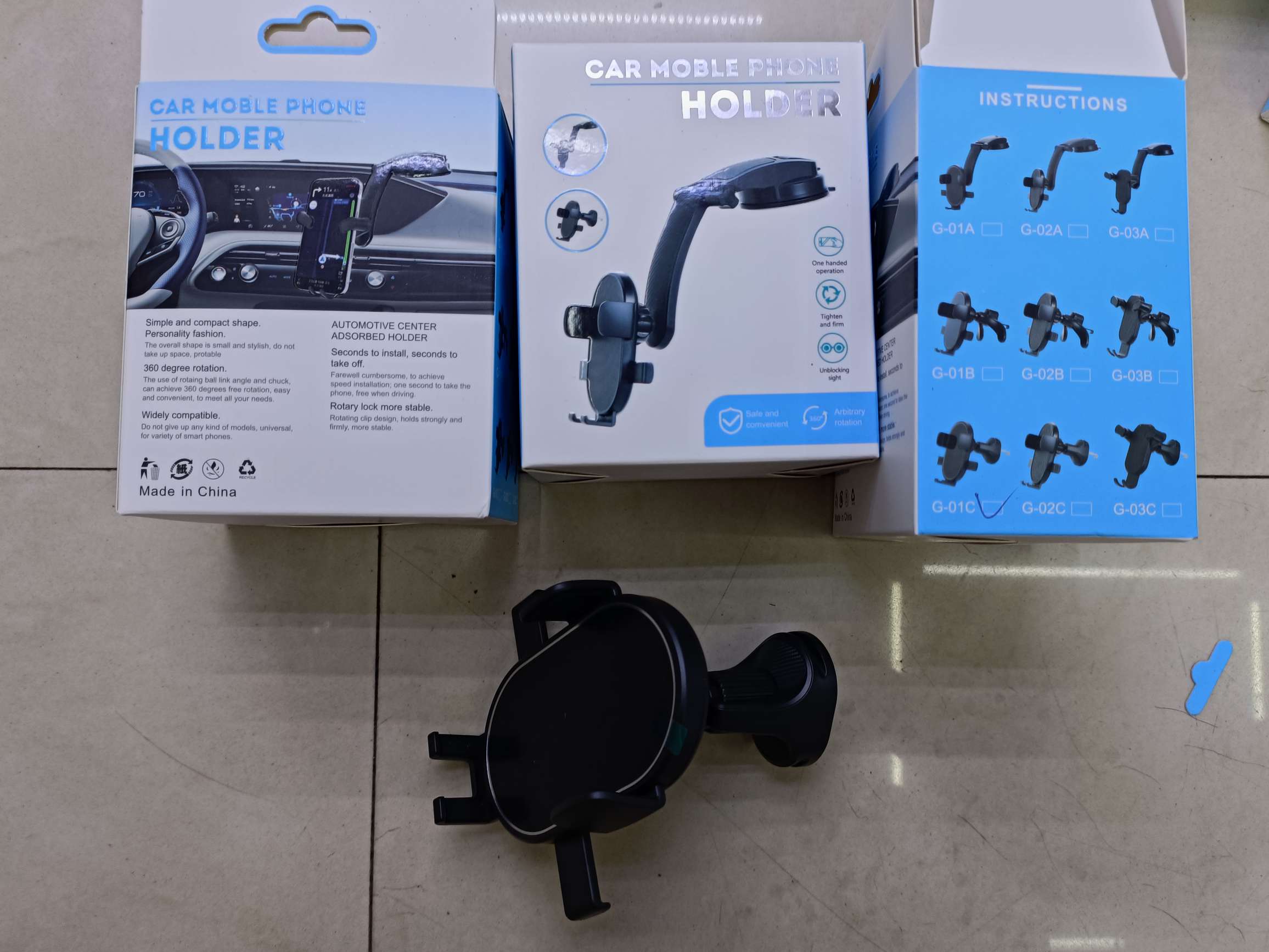 C-01系列车载手机支架 C-01A吸盘支架/C-01B三脚出风口支架/C-01C挂钩出风口支架详情图15