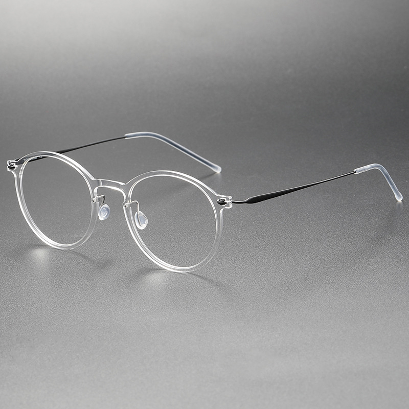新款眼镜架纯钛大框渐变色无螺丝近视眼镜框架