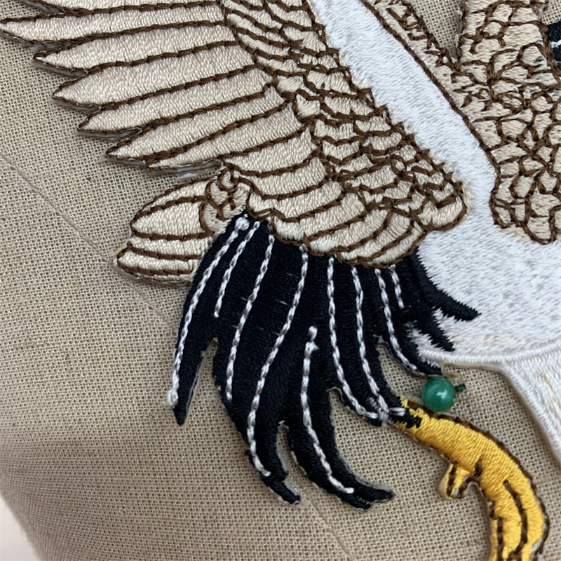 Chinese crane embroidery patchwork, ancient costume Hanfu accessory embroidery patchwork