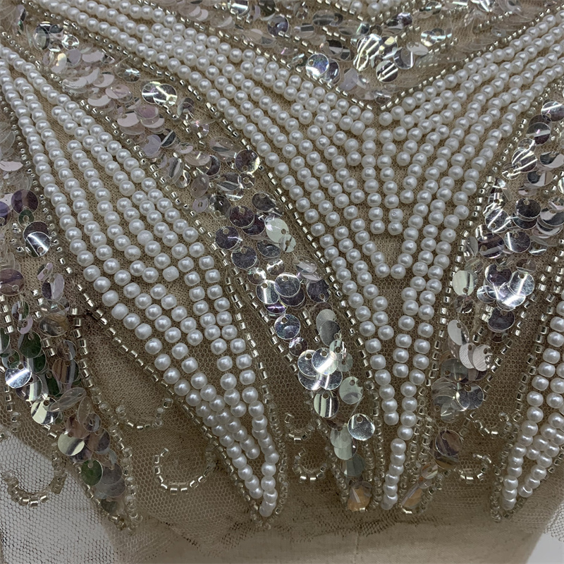 Beading, tube beads, sequins, lace, lace, women's clothing, lace, wedding dress and evening gown DIY accessories Specification image