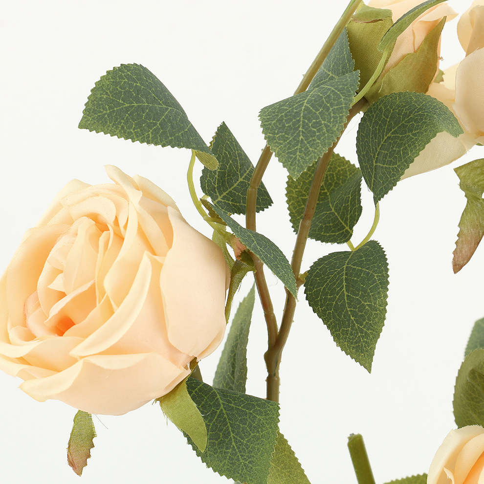 Cuenco de oro emulación de flores rosas emulación de flores pequeñas adornos de flores decoración del hogar emulación de flores pequeñas Specification image